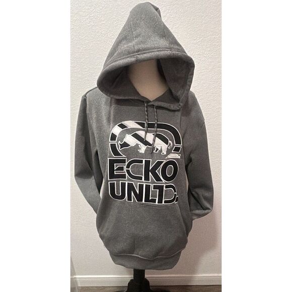 ECKO UNLTD Men's Kings Guard Hoodie Rhino Gray Marled  Gray Medium Pullover Logo - Picture 1 of 11